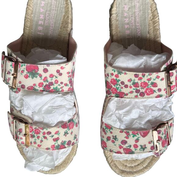 LoveShackFancy x Manebi Nordic Espadrille Slide Sandal Strawberry Print Size 9.5 - Picture 7 of 10